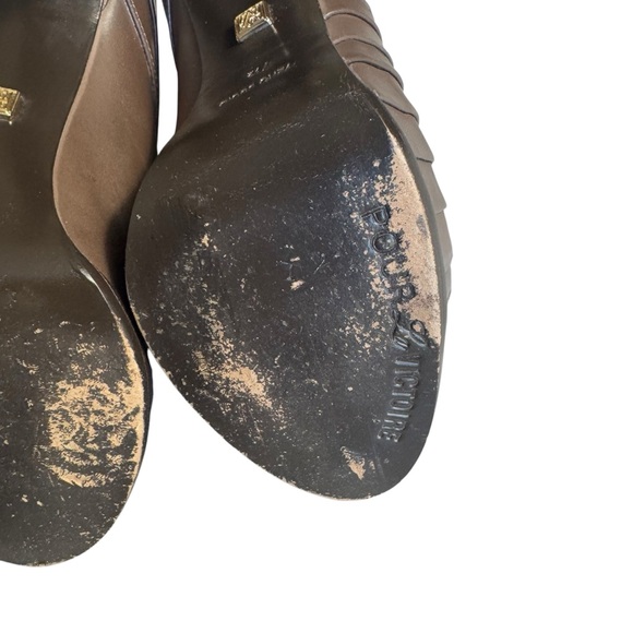 Pour La Victoire Brown Leather Platform High Heel Booties Made Brazil Size 7.5 - Picture 9 of 10